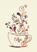&Eacute;closion florale dans une tasse de caf&eacute;